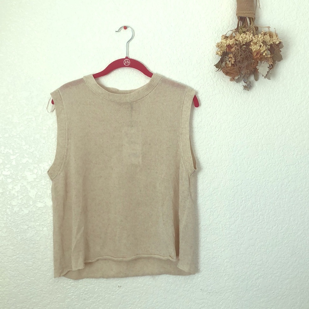 Beige Sleeveless Crop Top